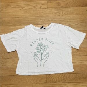 White Graphic crop T-Shirt